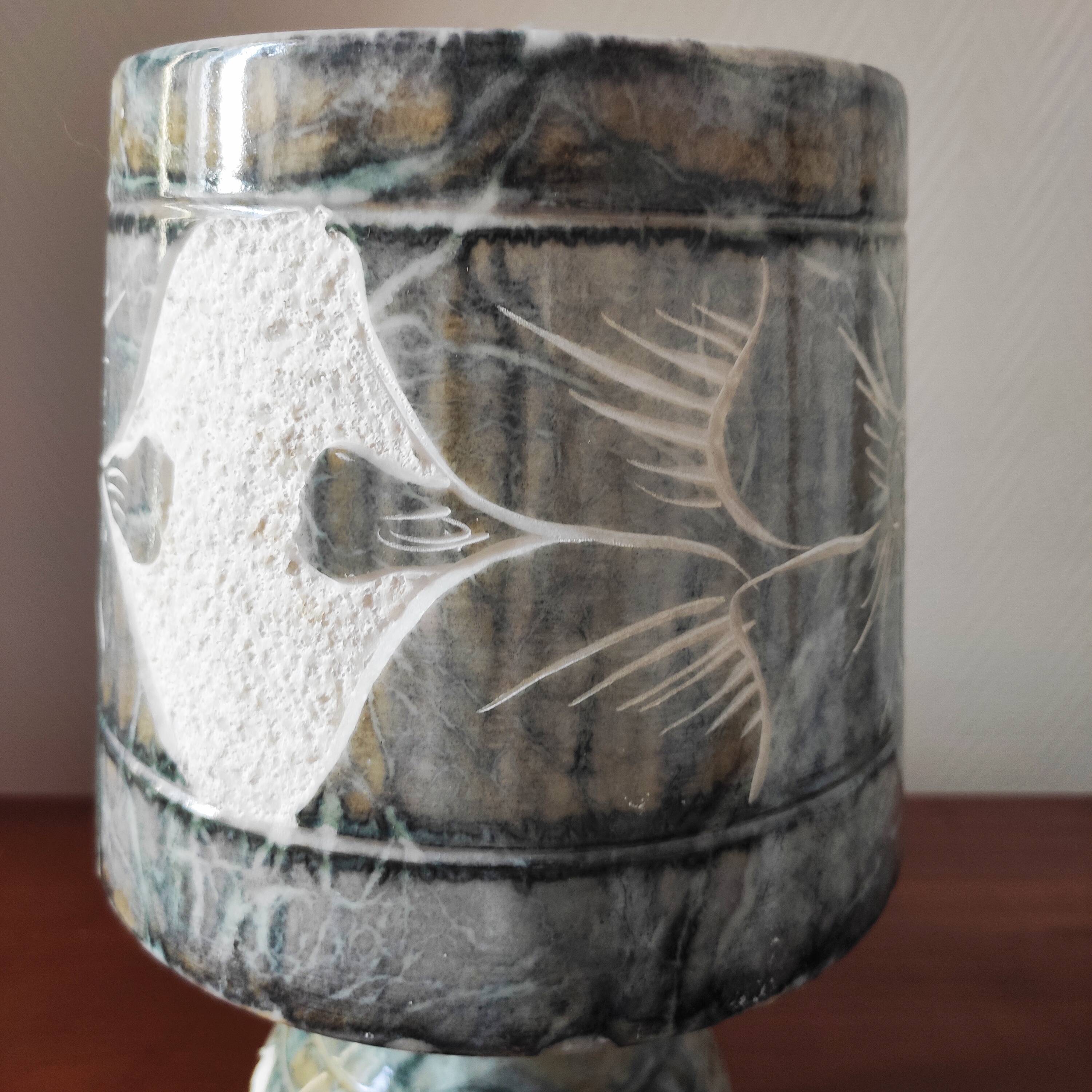 Lampe vintage 70 en onyx gris