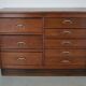 Dutch Industrial Oak Apothecary Cabinet, Mid-20th Century