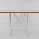 Minimalist Modernist dining set 4 wire chairs with maple wood and matching dining table,1980s