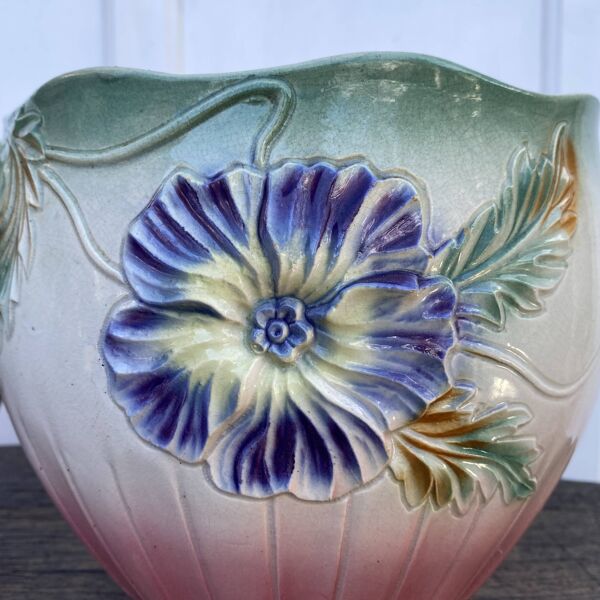 Paire de cache pot en barbotine