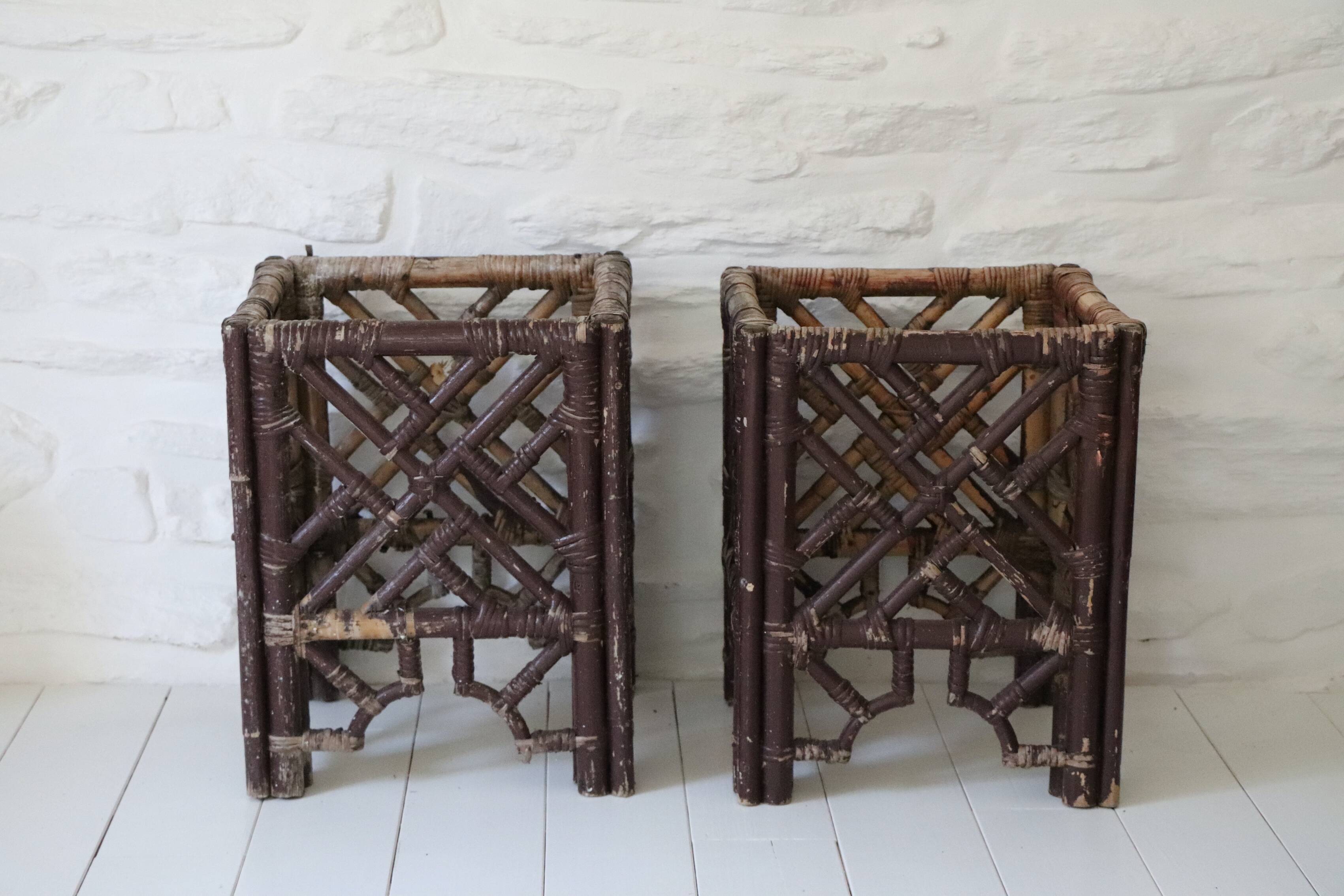 Pair of Bamboo Planters, Vivai Del Sud Style