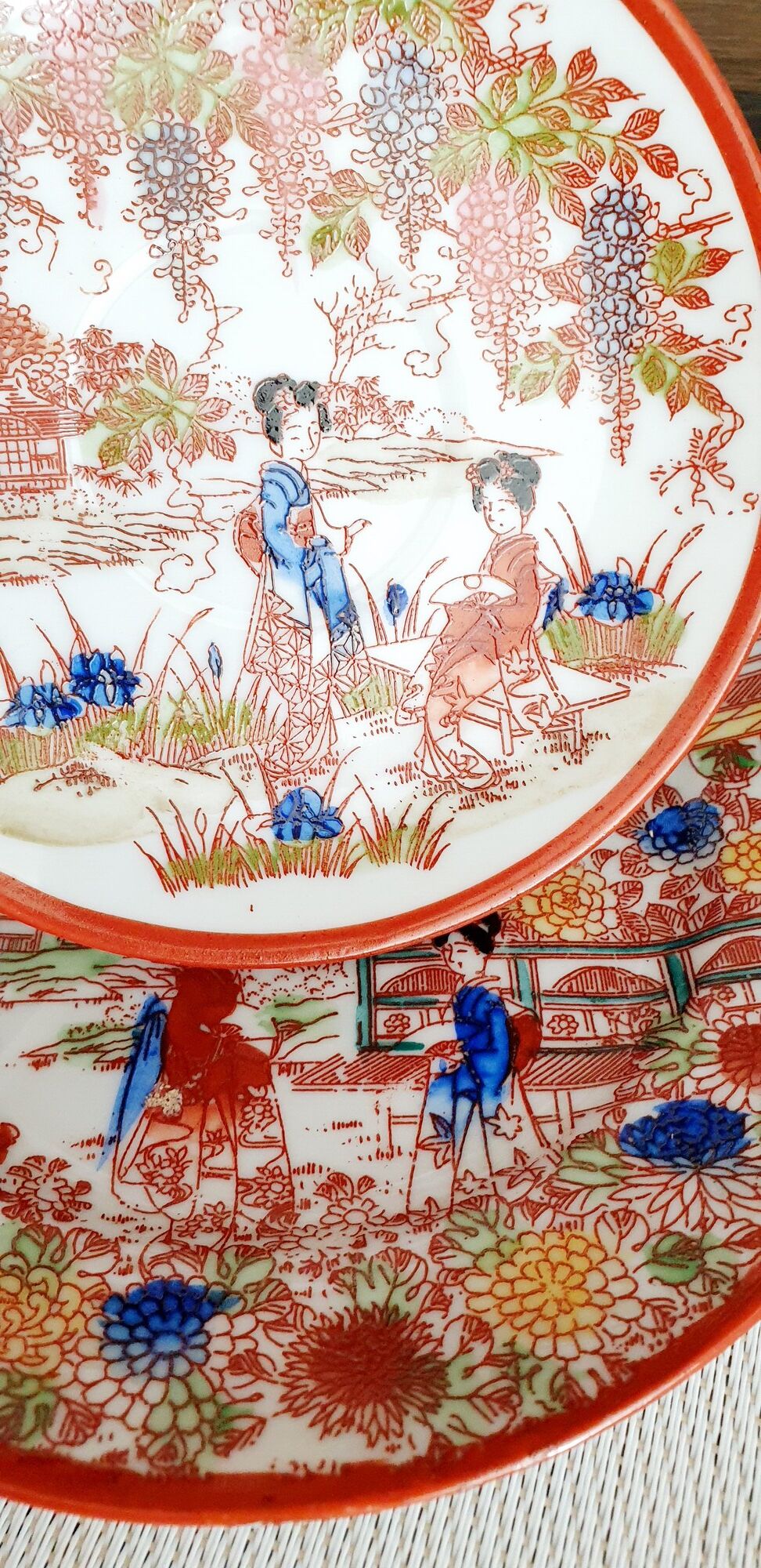 Old tea cup + Japanese porcelain saucer
