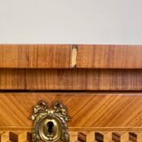 Wooden drop-leaf secretary in Louis XV style – Floral decoration