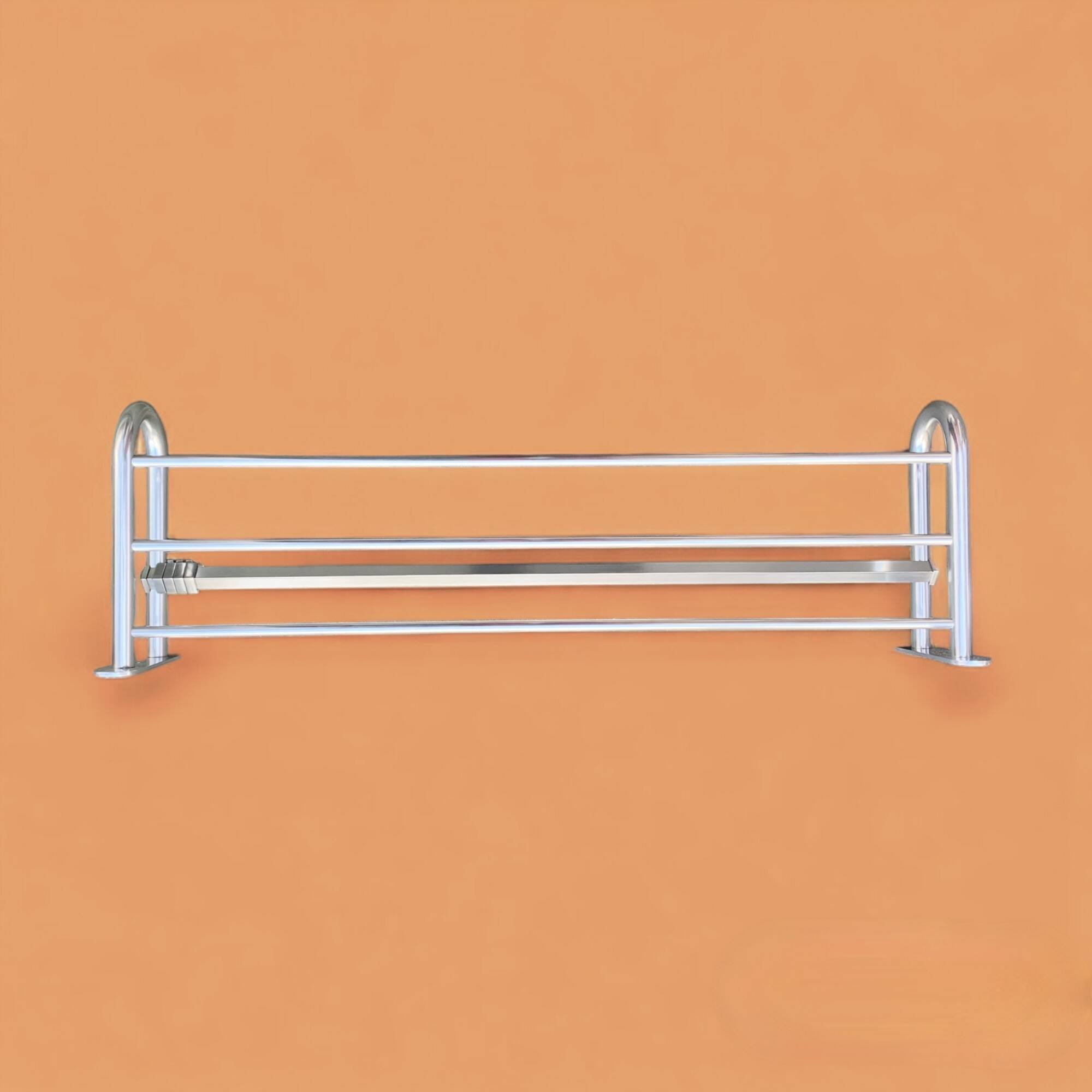 Large vintage aluminum wall coat rack