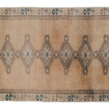 Distressed turkish oushak rug runner with soft color 100 x 228 cm