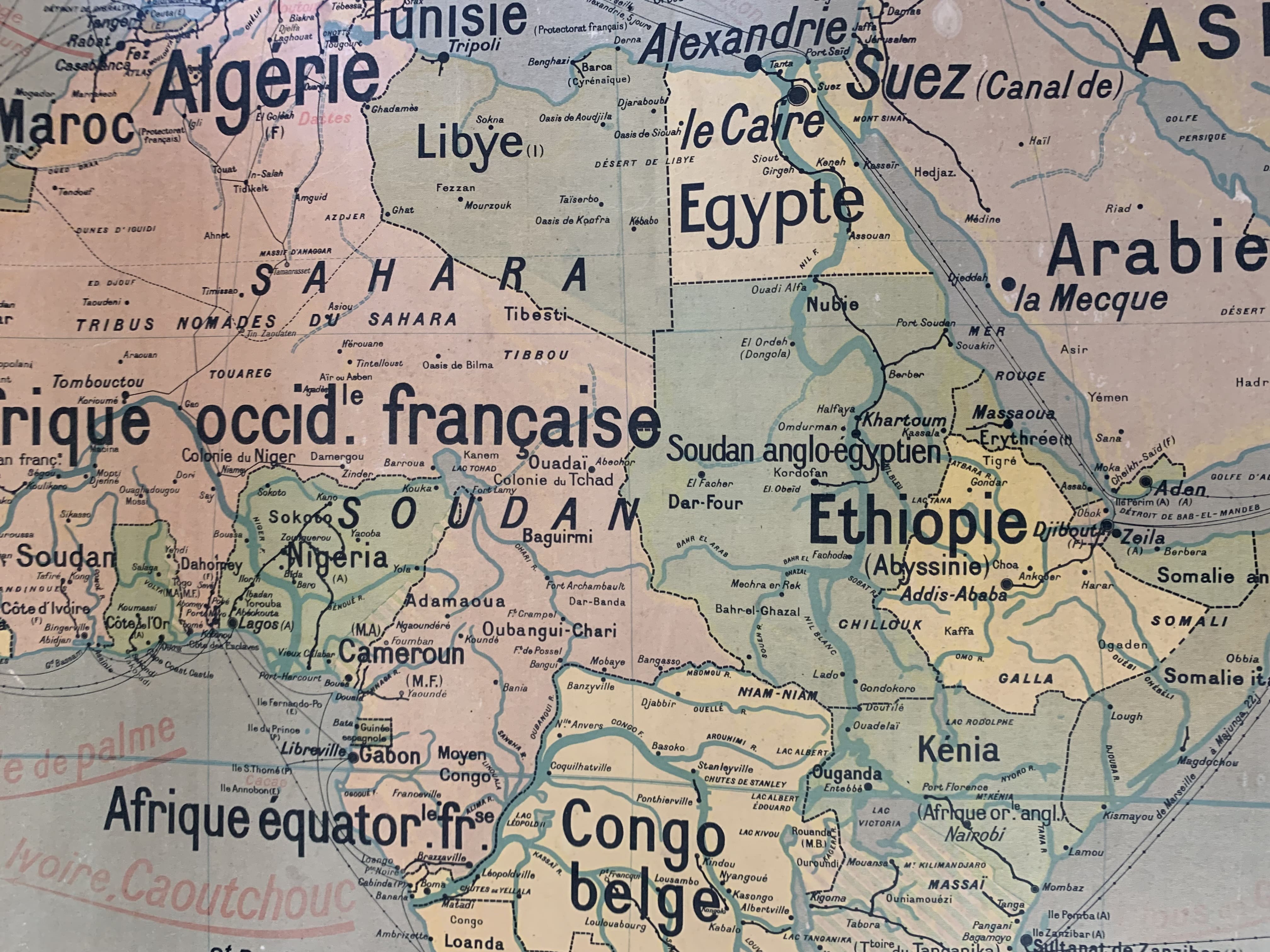 Old map Political Africa - n°17 and 17 bis by Vidal Lablache