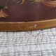 Vintage hand painted wooden round wall mirror