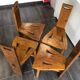 Suite of 4 brutalist-style tripod chairs