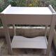 Repainted solid wood side table with lower shelf 1900