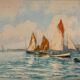 Old painting, Marine, signed and dated 1900