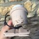Pink metal clip lamp