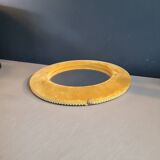 Miroir vintage avec cadre velours moutarde