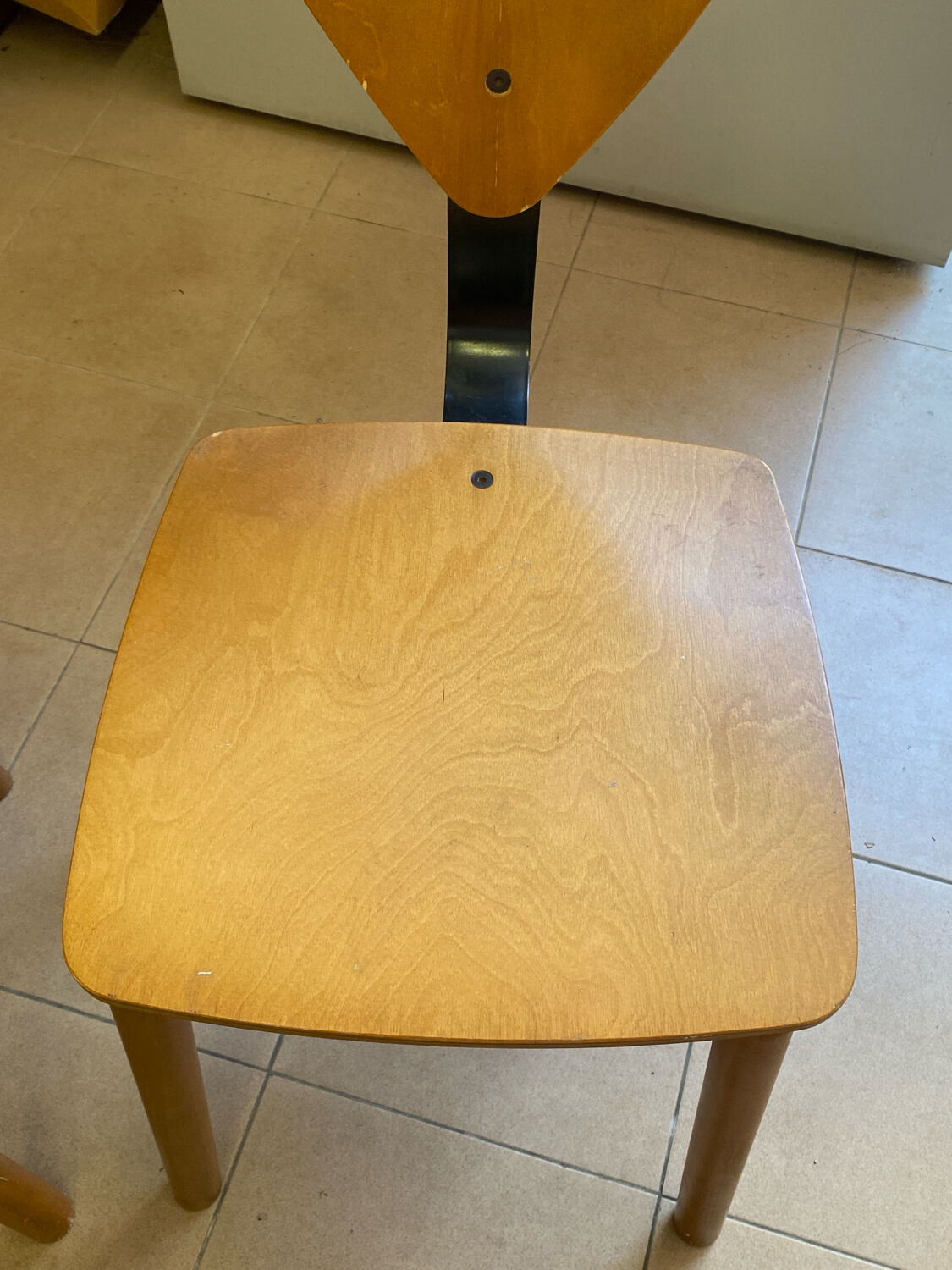 80s Italian chairs, in wood and metal