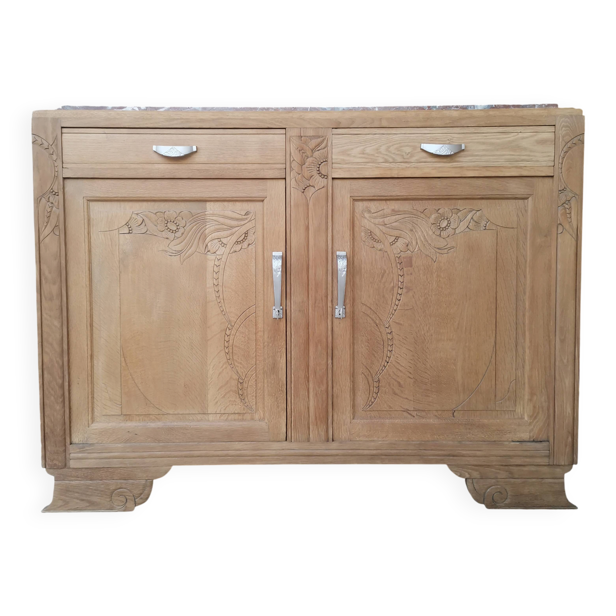 Art Deco wooden and marble buffet