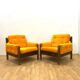 Mid-century retro vintage Czech seating set (armchairs and sofa), 1970s