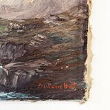 Painting "Mountain Torrent", Oil on canvas