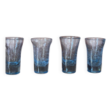 Lot de 4 verres soufflé bleux.