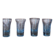 Lot de 4 verres soufflé bleux.