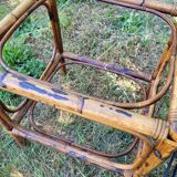 Rattan coffee table and smoked glass