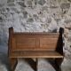 Antique church bench in oak, circa 1900–1920