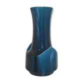 Blue ceramic vase flamed vintage 50's