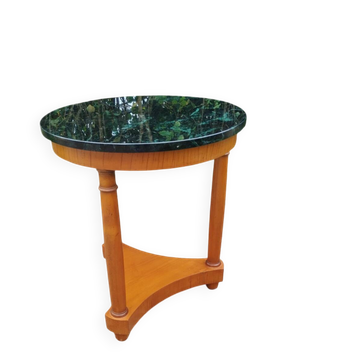 Antique Empire style pedestal table with marble top