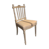 Ancienne chaise patinée gris taupe