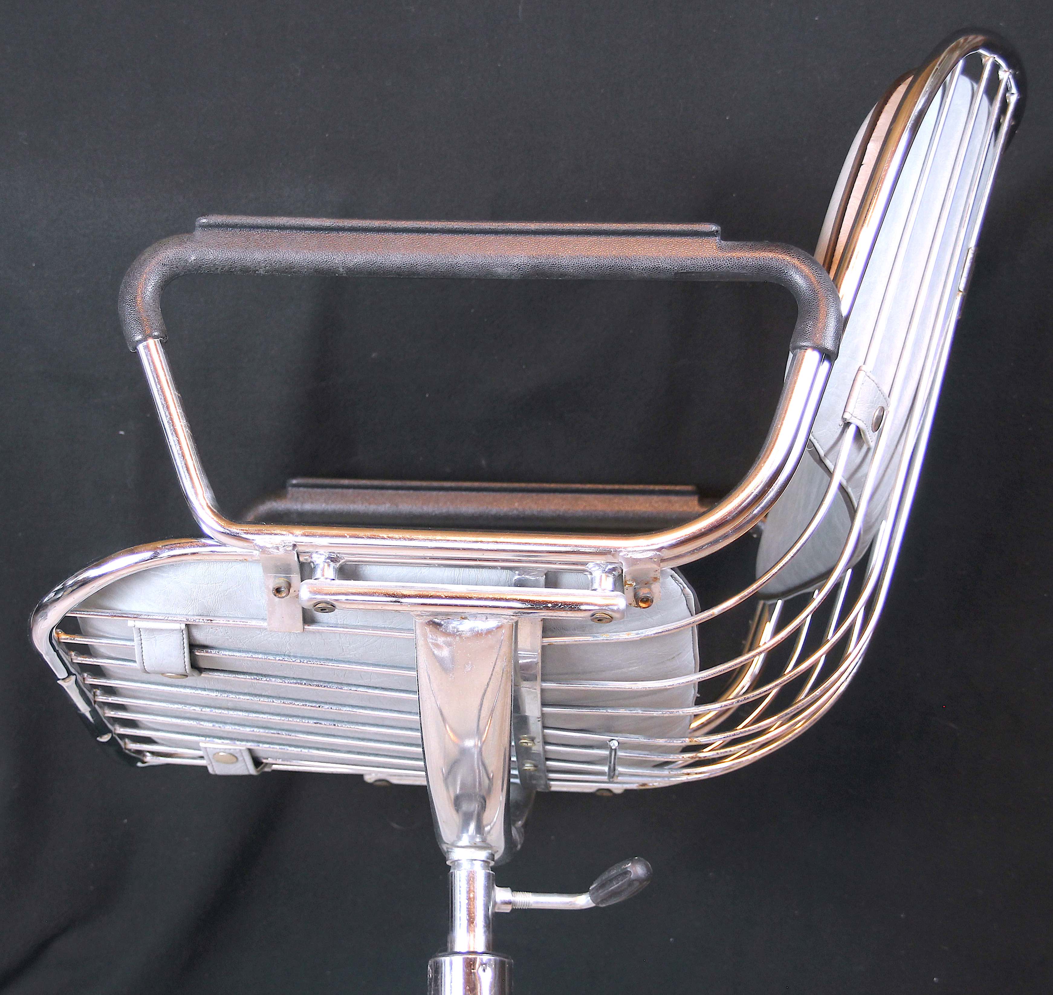 1980s Vintage Molteni and Consonni Metal & Leather Chairs - a Pair