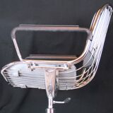 1980s Vintage Molteni and Consonni Metal & Leather Chairs - a Pair