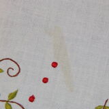 Nappe carrée brodée main et 6 serviettes