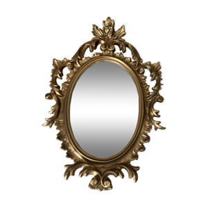 Petit miroir ovale signé - style
