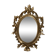 Petit miroir ovale signé Tallandier en laiton doré style Rococo – 30x2