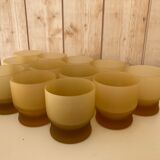 Lot de 12 verres dépolis couleur ocre