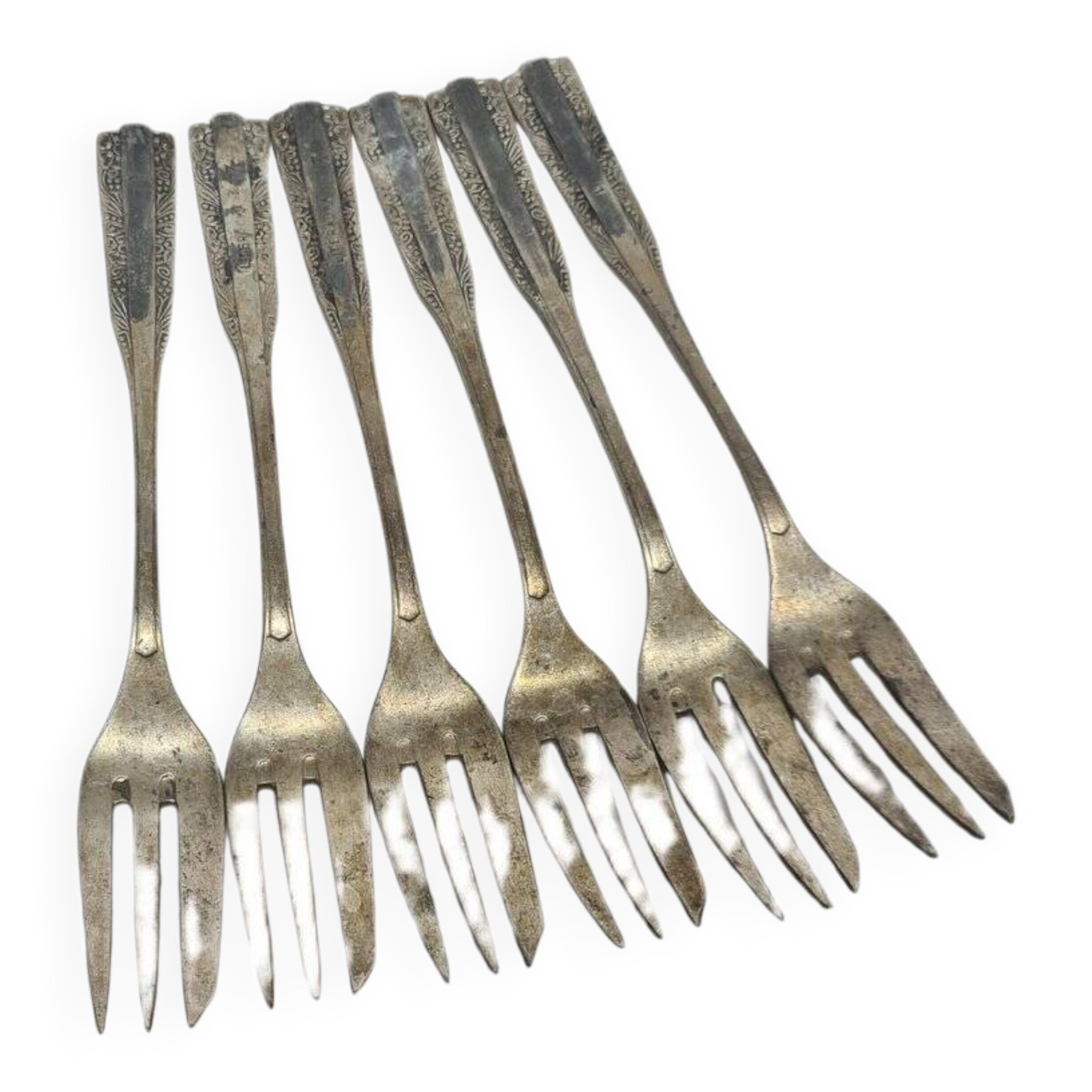 Art deco brass forks by hefra, 1960s, set of 6