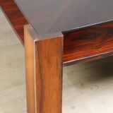 Scandinavian rosewood and glass coffee table Mobelintarsia - 1960