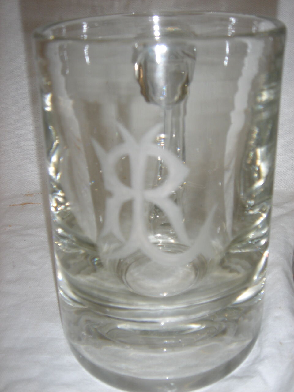 2 mouth-blown beer mugs early 20th