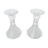 Lot of 2 crystal glass candlesticks