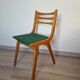 Scandinavian chair vintage beech and green vinyl