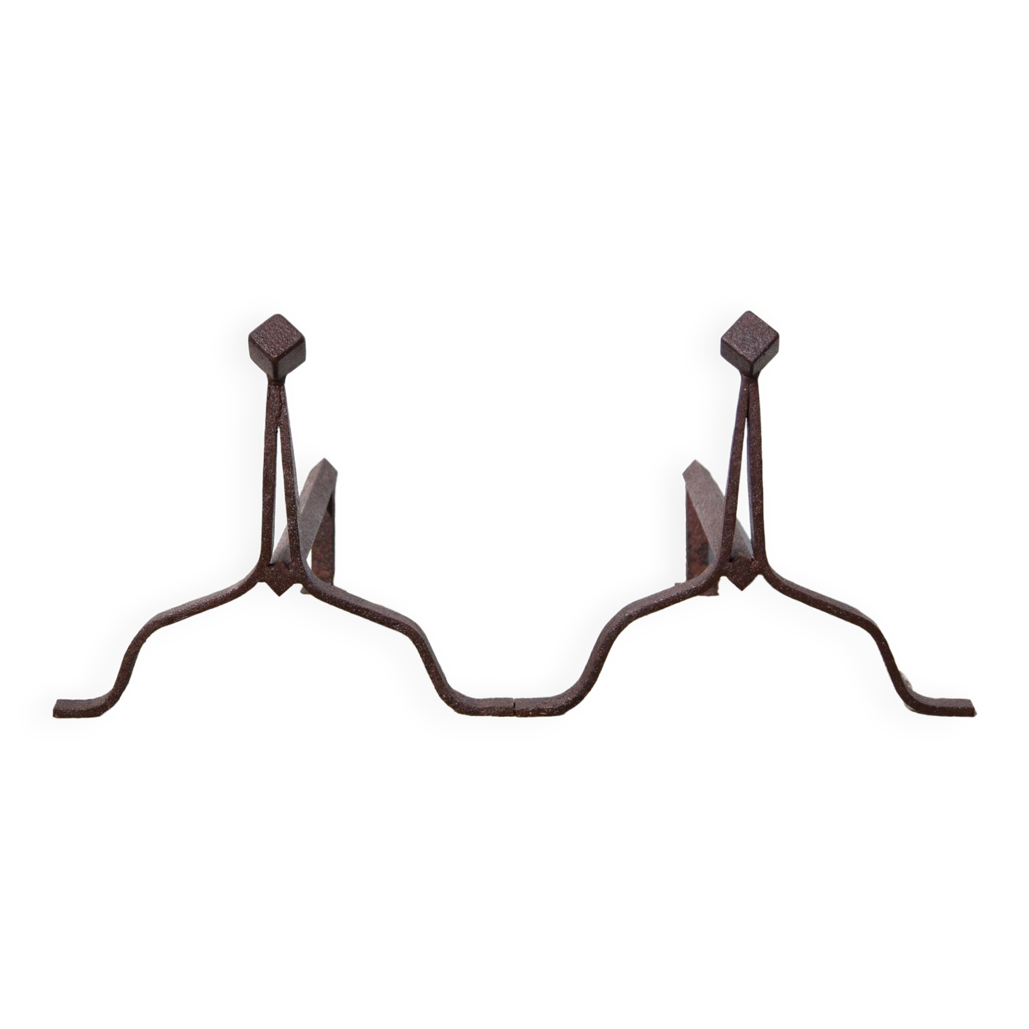 Chenets de cheminée en fonte, moderniste, brutaliste, accessoires cheminée,andirons