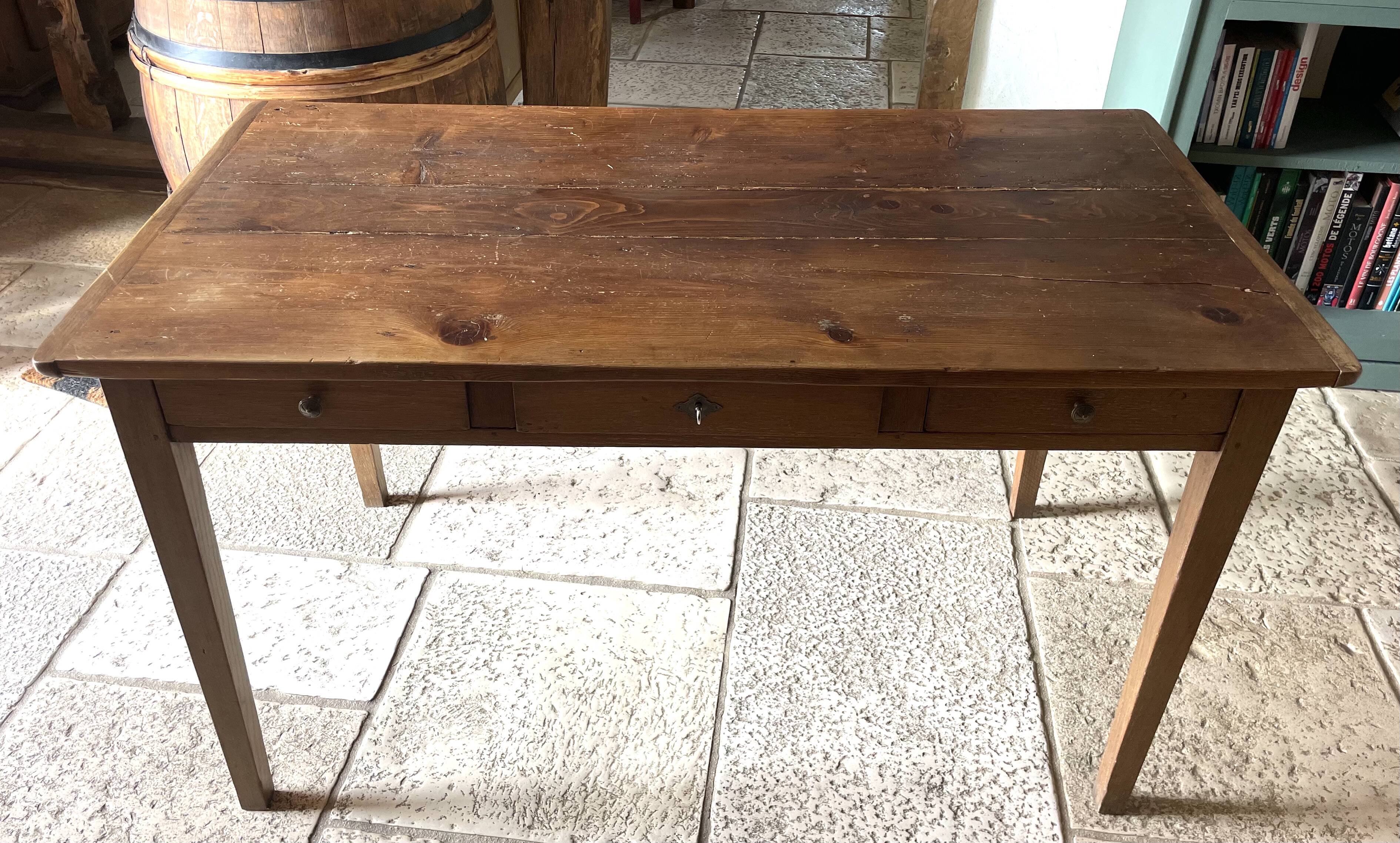 Old desk table with drawers