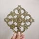 Vintage cast iron underside, green enamel, country house decoration, kitchen