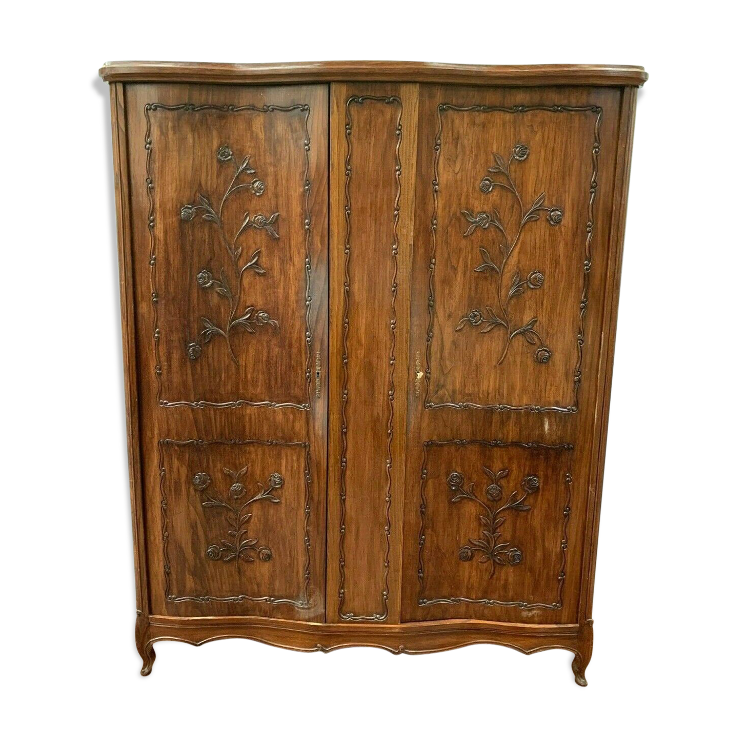 Regency-style wardrobe in walnut storage furniture 20th century