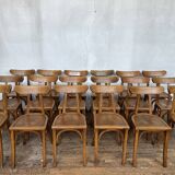 Series of 24 chairs bistrot wood curved 1960
