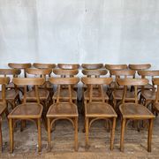 Series of 24 chairs bistrot wood curved 1960