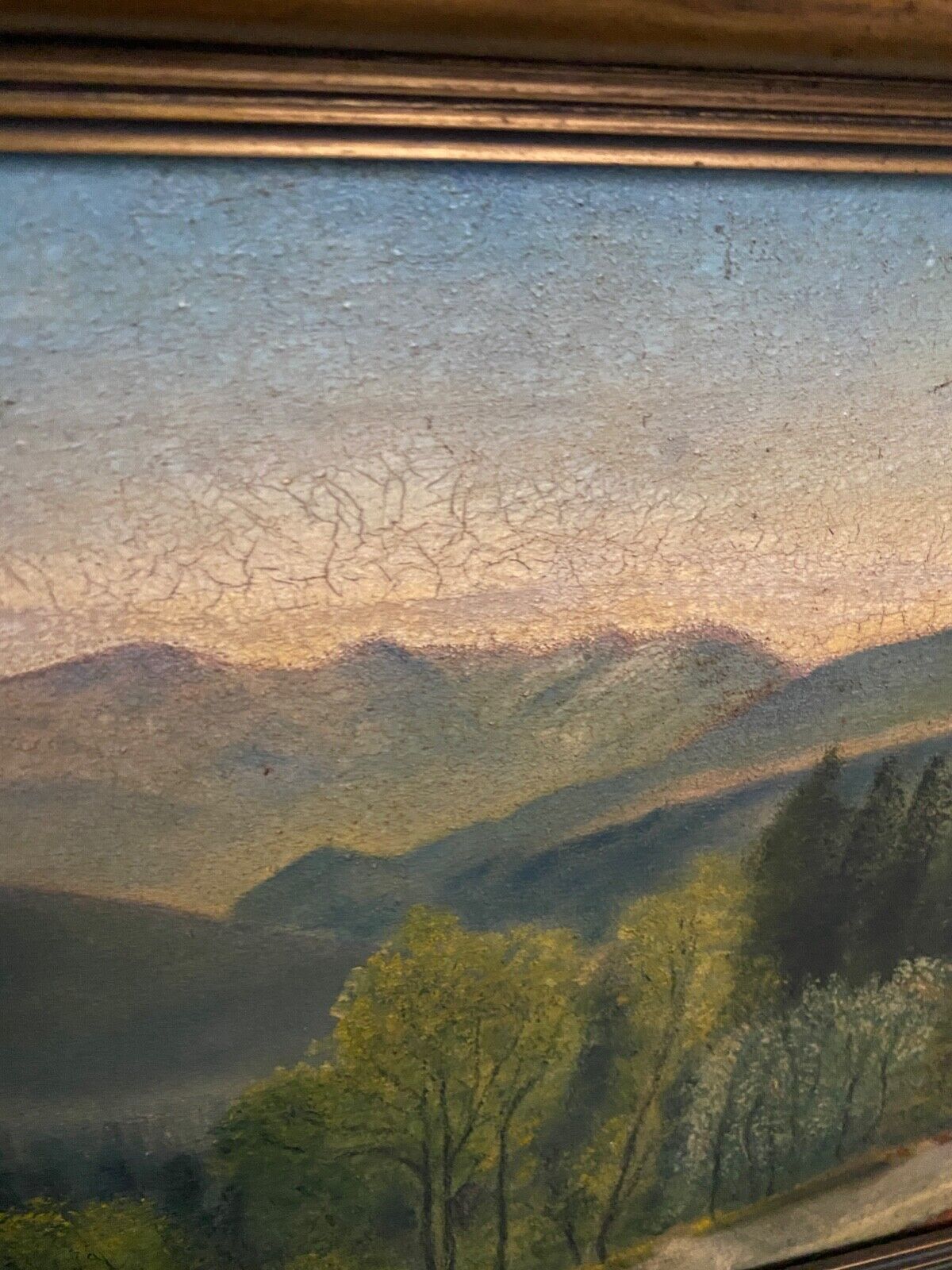 Huile sur toile par A. Biron Pyrénées route du col d'Aspin XXe