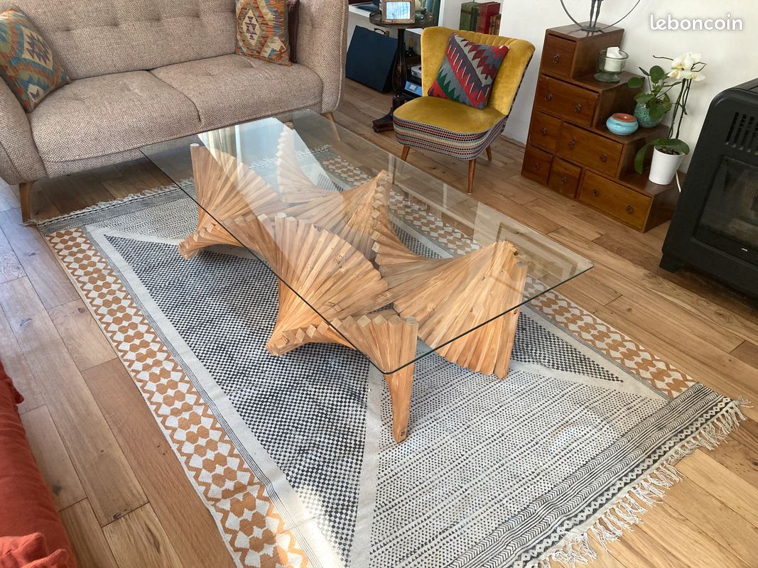 Glass coffee table