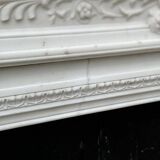 Louis XVI Style Fireplace In Statuary White Marble Circa 1880