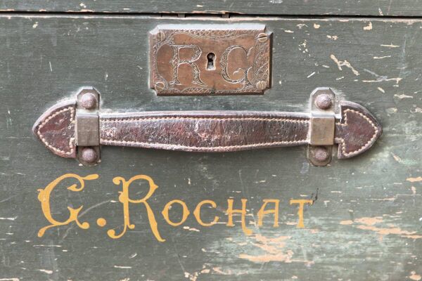 Ancienne malle de voyage en bois