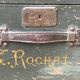 Old wooden travel trunk