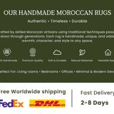 Handmade Moroccan rug in wool 2.5 x 1.5 m